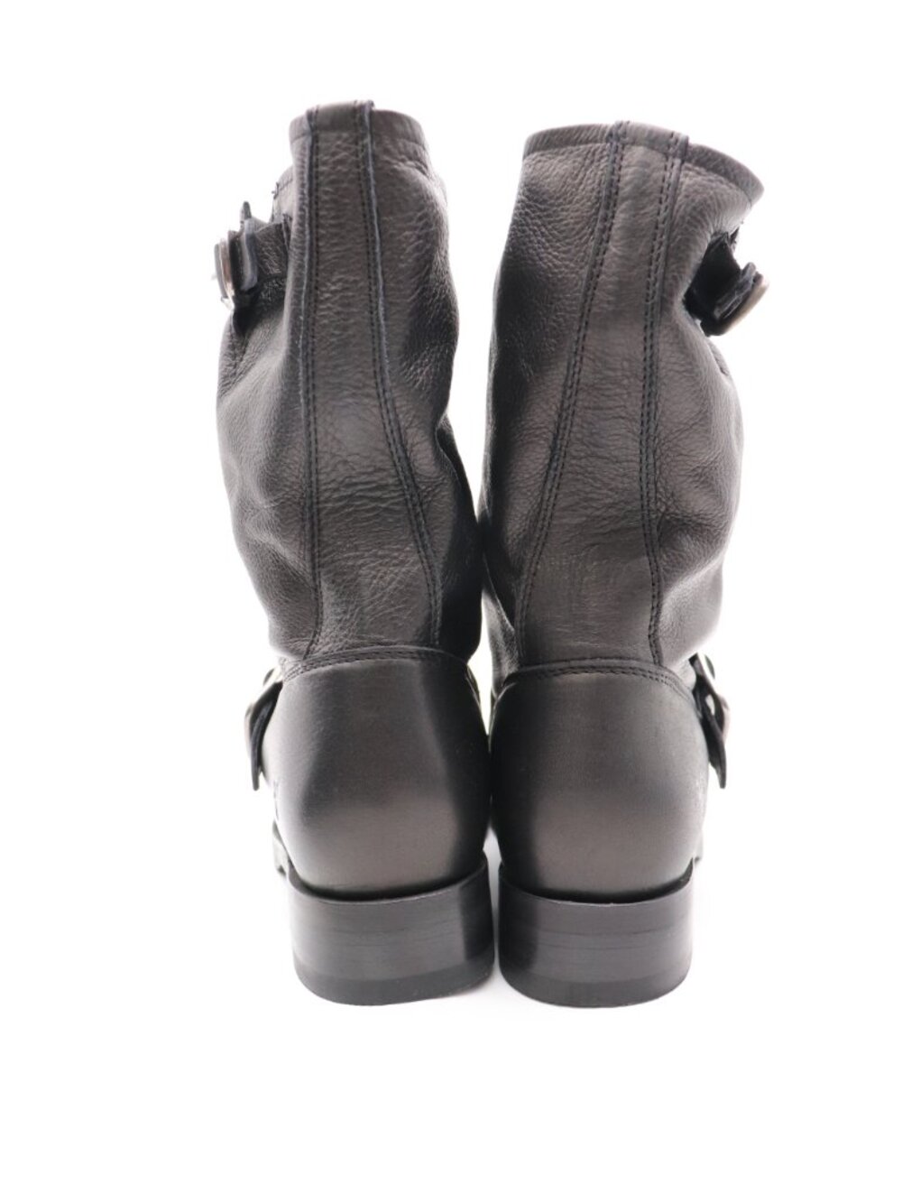 New Frye Veronica Short Boots Women's 7.5 8 B Black Engineer Moto Harness Bootie - Picture 4 of 9
